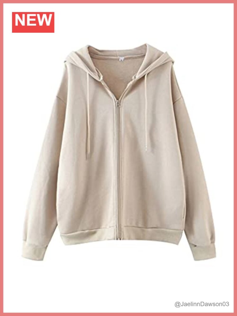 Vintage Drawstring Hoodie Zip Up Oversized Fleece Lined Sweatshirt